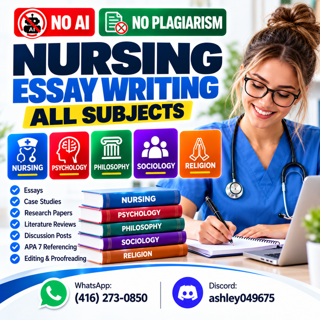 NURSING ESSAY WRITING PSYCHOLOGY PHILOSOPHY SOCIOLOGY RELIGION