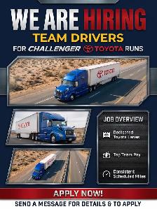 Hiring AZ / Class 1 Team Drivers - Dedicated Challenger Toyota