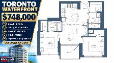 Toronto Waterfront 2 Bed 2 Bath | Parking Locker | $748K
