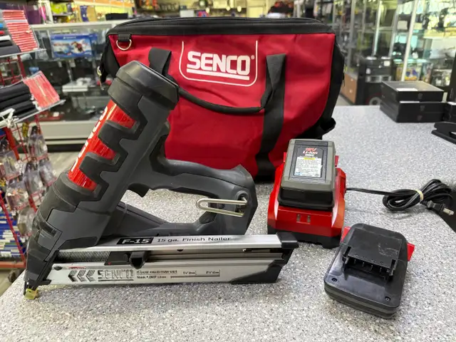 Senco F-15 18V 15G Finish Nailer with 2 batteries/charger/bag