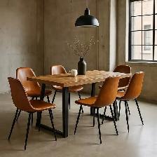 Leather Dining Chair with Washable PU Cushion