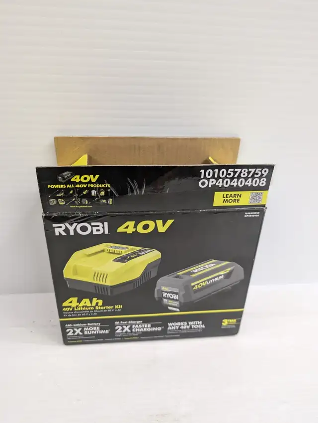 (B5767) Ryobi OP4040408 Lithium-Ion Battery and Fast Charge K...
