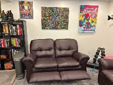 Leather La Z Boy reclining Sofa and Loveseat.
