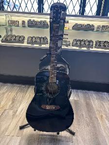 Fender CD110E Black Electric/Acoustic guitar with case