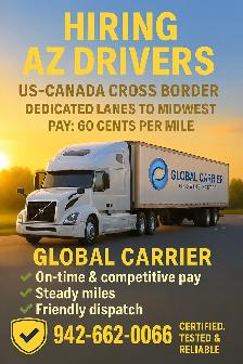 AZ Drivers Wanted | $0.60/Mile | Dedicated Loads | Solo & Teams