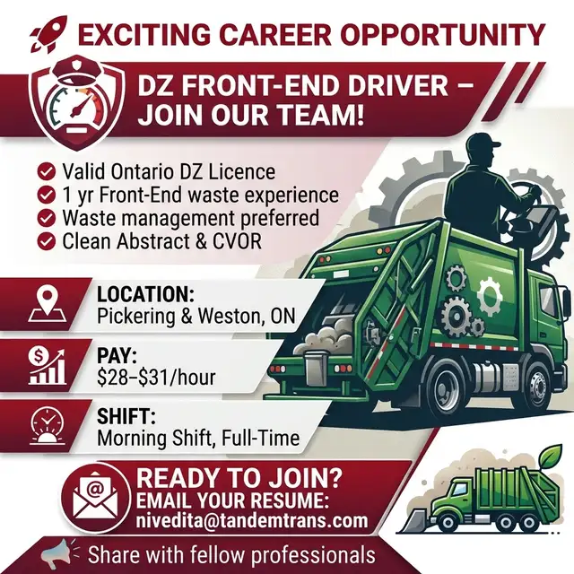NOW HIRING – DZ FRONT END DRIVER