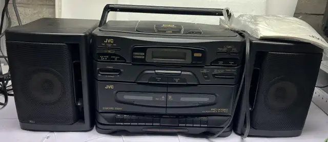 Vintage JVC PC-X130 Portable CD Dual Cassette Boombox Radio