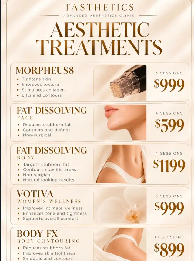 AESTHETIC TREATMENT SPECIALS – MORPHEUS8, BODY CONTOURING & MORE