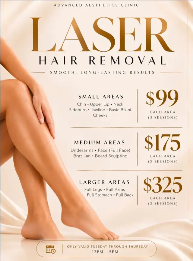 LASER HAIR REMOVAL SPECIAL – 3 SESSIONS FROM $99 | MISSISSAUGA