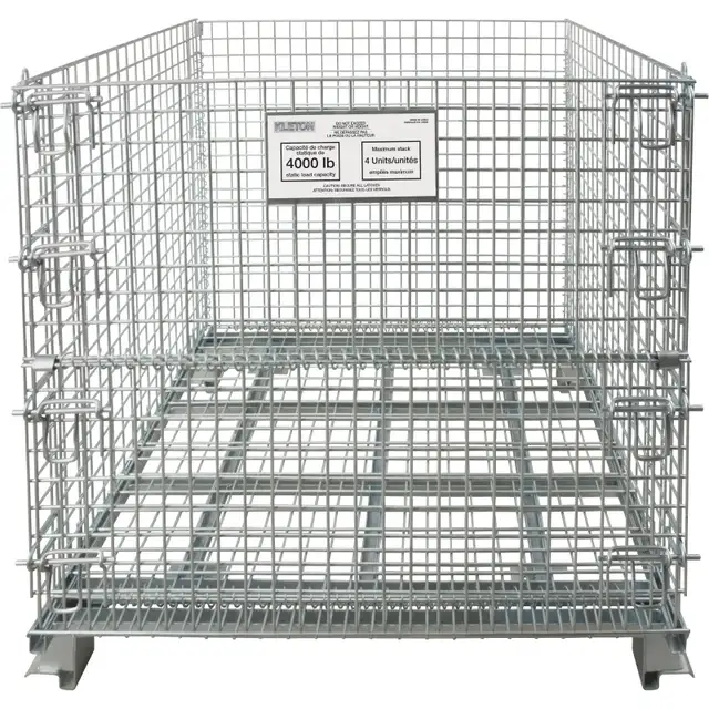 Panier en métal grillagé repliable 48″x40″x 42″h - Cap.: 4000 lb