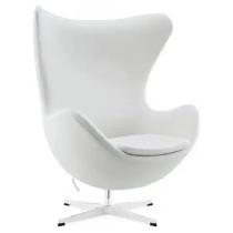 Renovation sale, Arne Jacobsen Egg Chair White Fabric - Photo 2