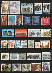 500   Canada & World Wide Stamps on Stock Sheets