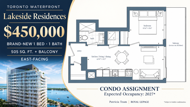 $450K Brand New Lakeside Residences 1 Bed | East-Facing
