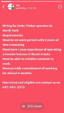 Freight And Order Picker Operator