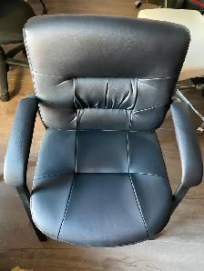 Black Leather Guest Reception Chair with Black Frame Finish