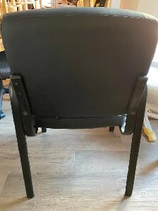 Black Leather Guest Reception Chair with Black Frame Finish - Photo 2