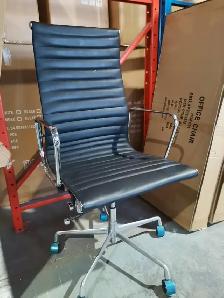 Eames Style Genuine Leather Office Chair HighLow Back - Photo 3