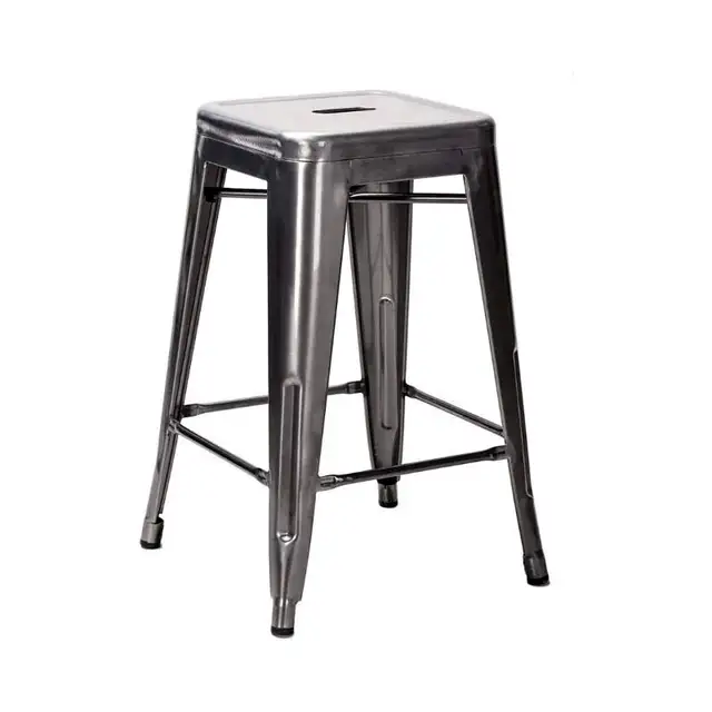 Backless Metal Industrial Stacking Counter Height Defect Stool