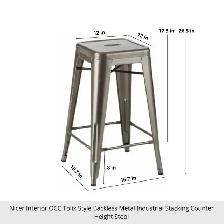 Backless Metal Industrial Stacking Counter Height Defect Stool - Photo 2