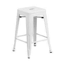 Backless Metal Industrial Stacking Counter Height Defect Stool - Photo 6