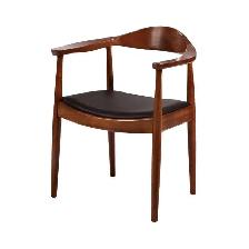 Presidential Round Dining Arm Chair Wood Frame -Black PU Seat - Photo 6