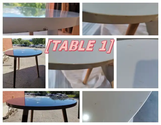 Round lacquered Dining table with solid beech wood legs