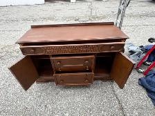 Free delivery antique Vintage Solid Wood Credenza Sideboard - Photo 8