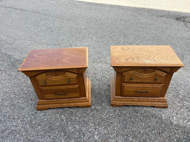 Free delivery used Set of Two Oak Nightstands