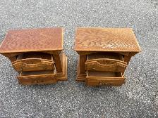 Free delivery used Set of Two Oak Nightstands - Photo 4