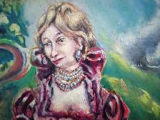 Painting Oil On Canvas The Meeting With Different Caracters - Photo 2