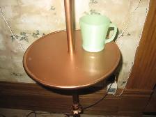UNIQUE  ANTIQUE CAST IRON VINTAGE BRIDGE LAMP FLOOR LAMP W/TABLE - Photo 3