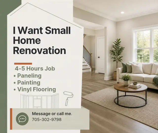 Small Repair Job in North Bay– $150–$200 Cash