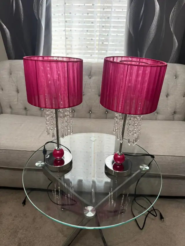 Stylish table lights set of 2 and ceiling lights all 3 item