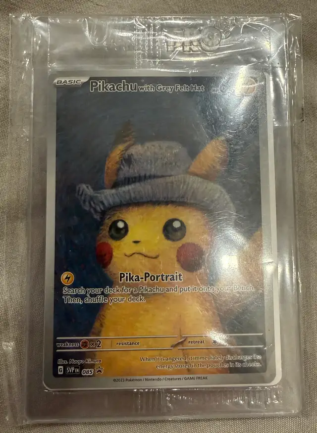Sealed Pikachu with Grey Felt Hat with psa 10 centering
