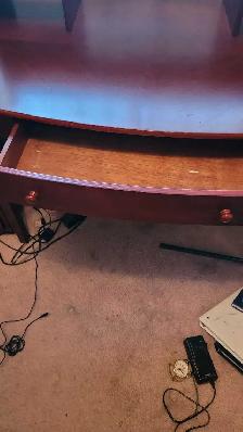 Cherry wood office desk with matching file cabinet - Photo 2