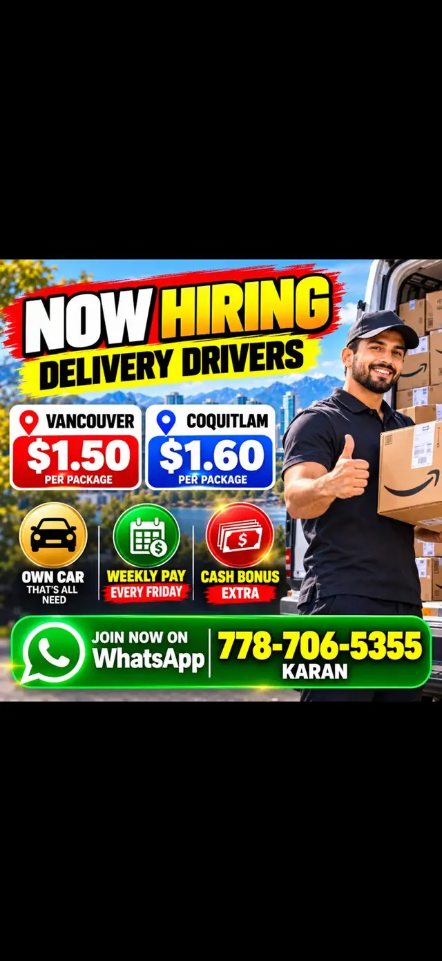 Delivery Driver 300$.