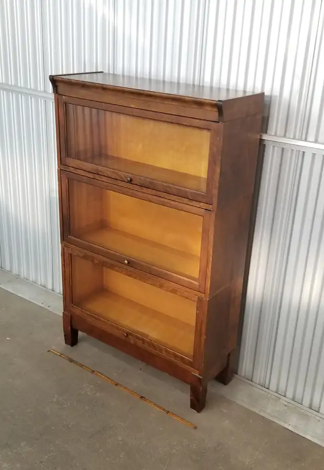 Antique mahogany Mission barrister bookcase 5 part 3 tiers 1920s