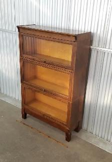 Antique mahogany Mission barrister bookcase 5 part 3 tiers 1920s