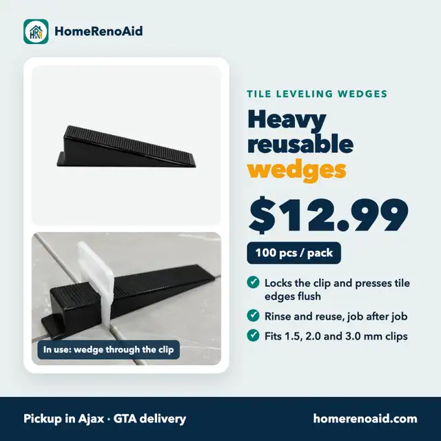 Tile Leveling Wedges - Reusable, Heavy Style 2 - 100 pcs $12.99