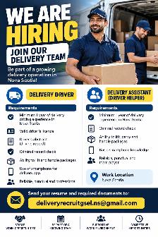 Delivery Drivers & Helpers Wanted – Halifax/Dartmouth, HRM