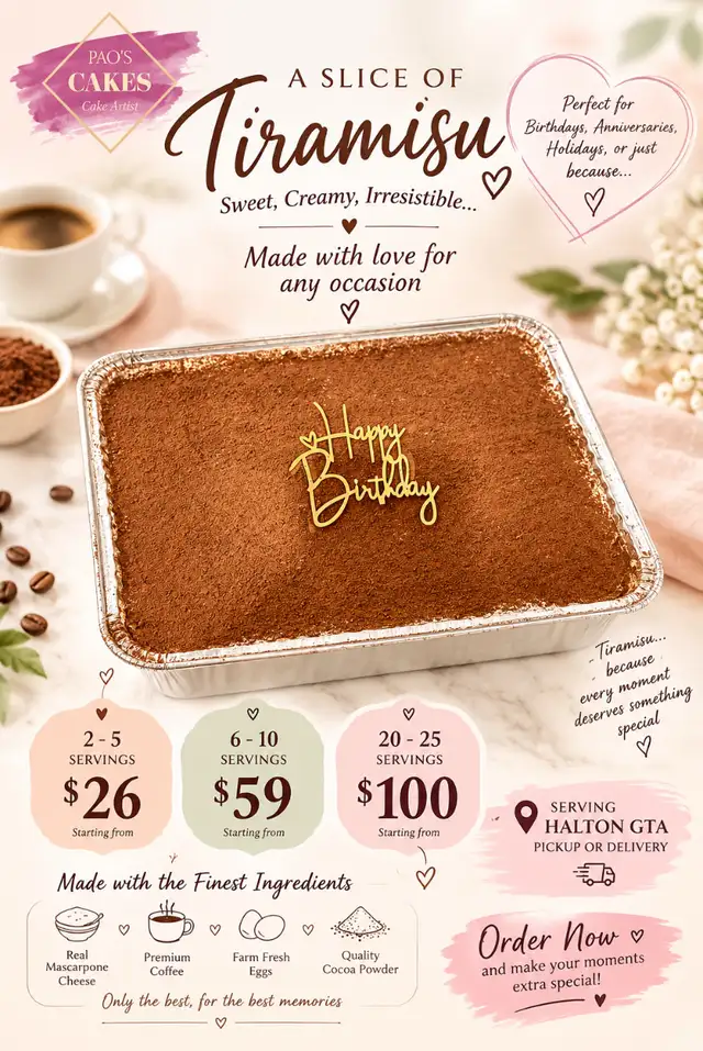 Tiramisu Cakes,custom cakes for any occasion