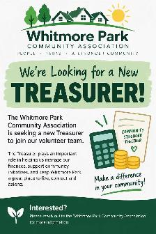 Whitmore Park Community Association Seeks Volunteer Treasurer