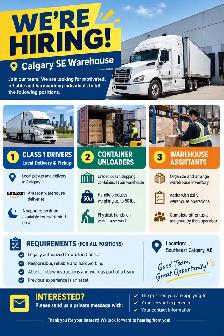 NOW HIRING – CALGARY SE WAREHOUSE
