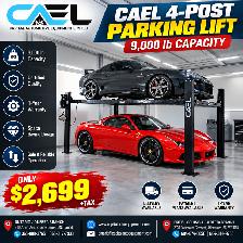 New CAEL 4-Post Parking Car Lifts - 9,000 / lb Capacity