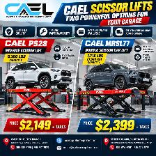 New CAEL Full Rise & Mid Rise Scissor Lifts - Automotive Lifts