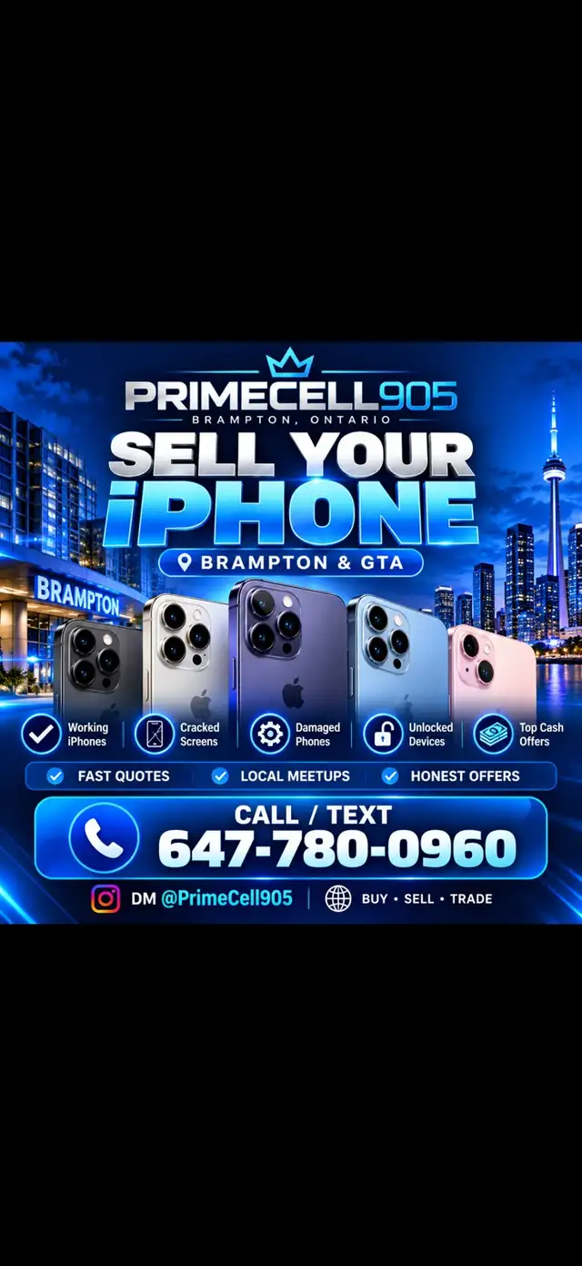 Sell Your iPhone for Cash | Brampton & GTA | PrimeCell905
