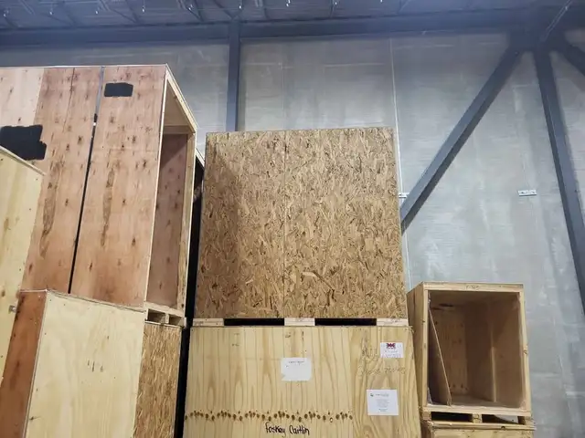 Large plywood crates, great for hunting blind or fish hut