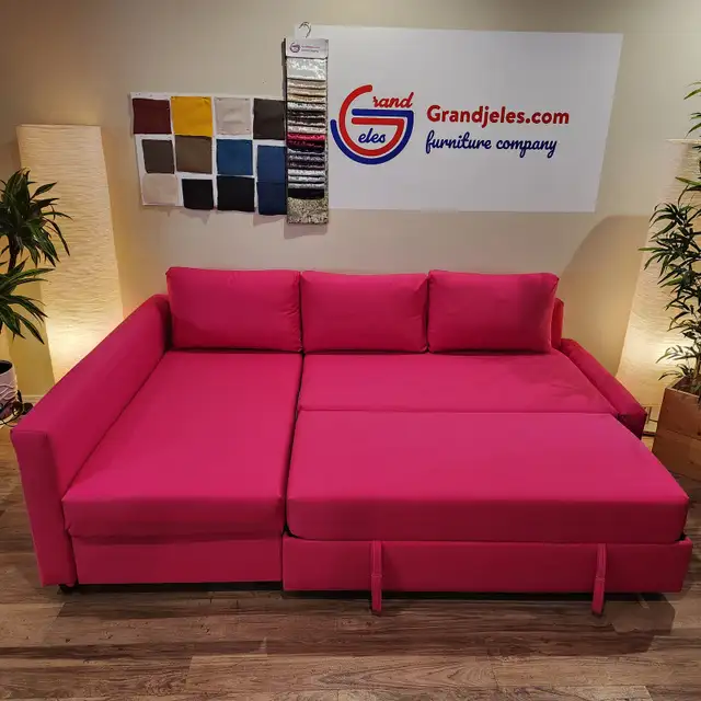 EXCELLENT Magenta pink IKEA sectional sofa bed   FREE DELIVERY