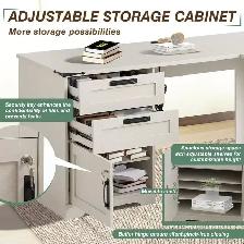 MMW 60-Inch Farmhouse L-Shaped Executive Desk with Drawers $199 - Photo 2