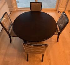 Dining Table Set with 4 Chairs & Premium Protective Topper